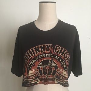 Tops - Johnny Cash Crop Tee Tops - Johnny Cash Crop Tee